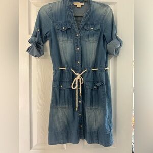 Michael Kors Long Sleeve Denim Dress Petite